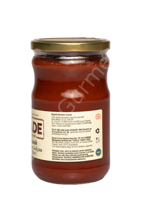 Sade Organik Domates Salçası 650 Gr