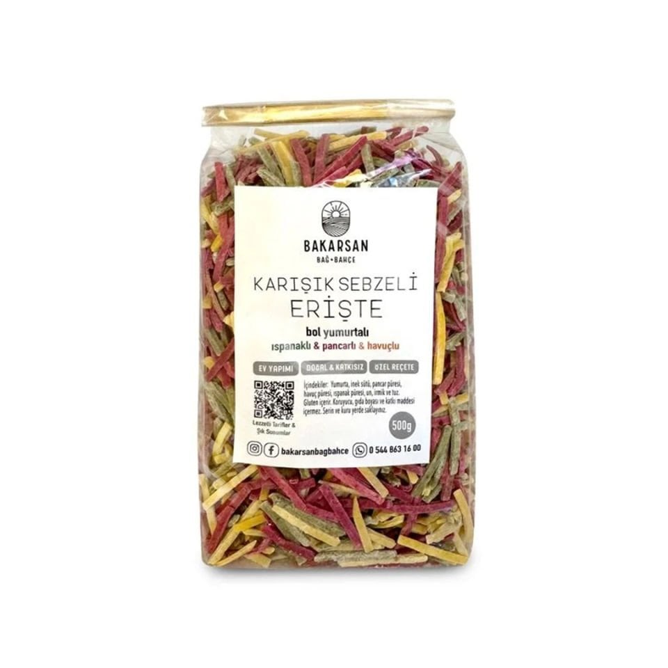 Bakarsan Bağ-Bahçe  Karışık Sebzeli Erişte 500 gr