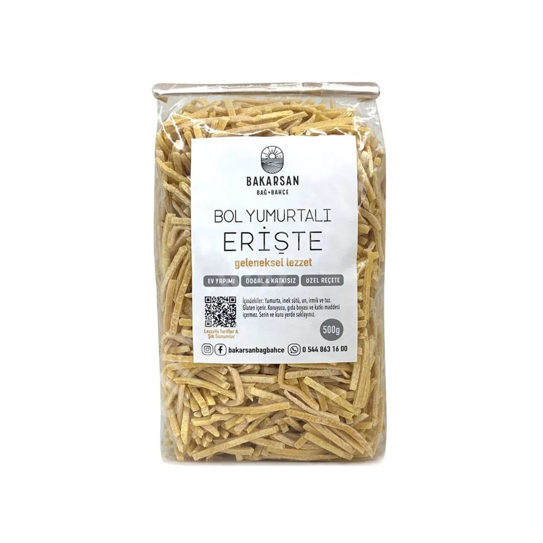 Bakarsan Bağ-Bahçe  Bol Yumutalı Sade Erişte 500 gr