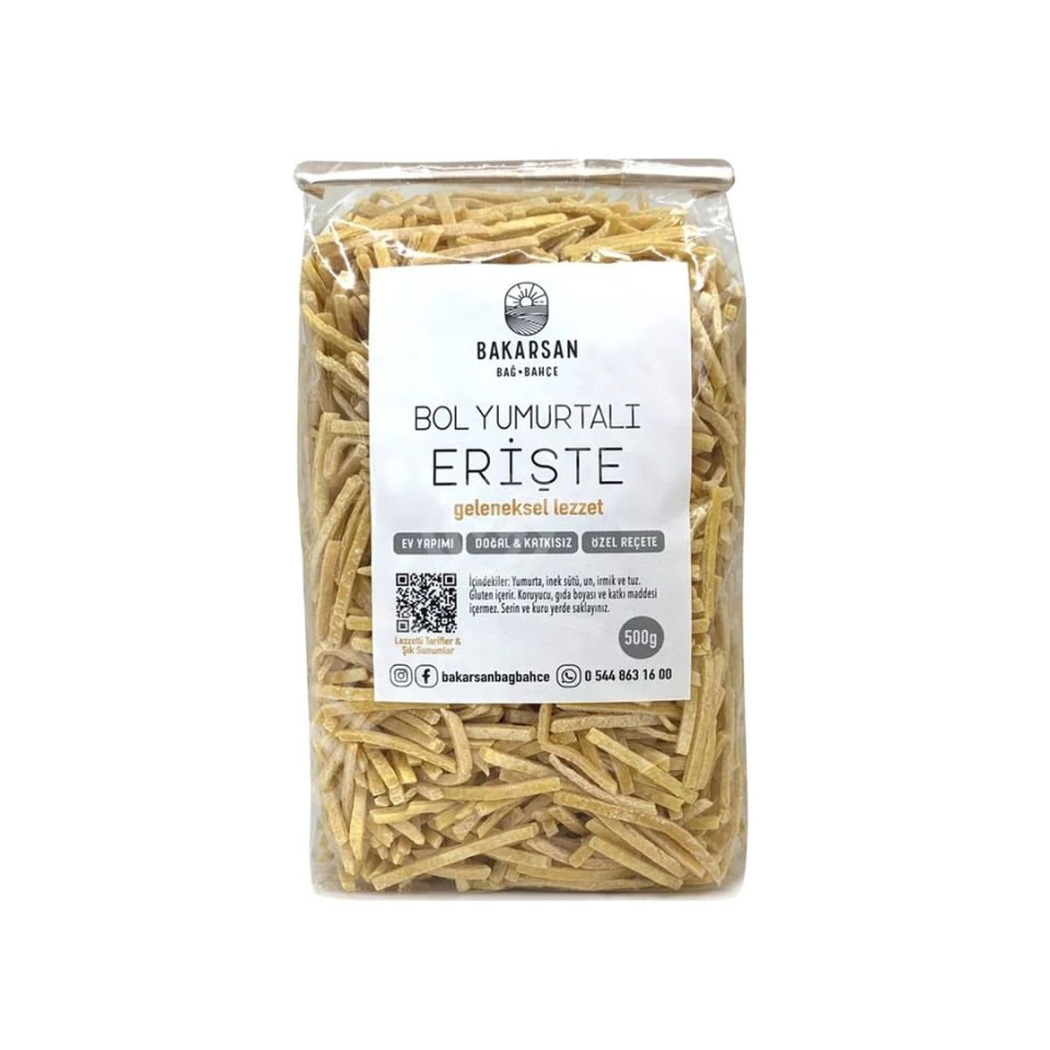 Bakarsan Bağ-Bahçe  Bol Yumutalı Sade Erişte 500 gr