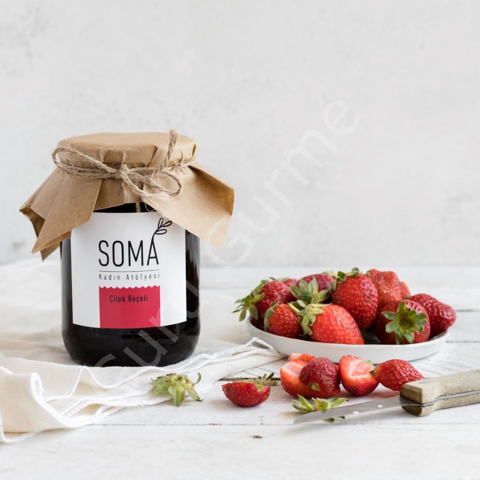 Soma Kadın Atölyesi Çilek Reçeli Katkısız Ev Yapımı 380 Gr