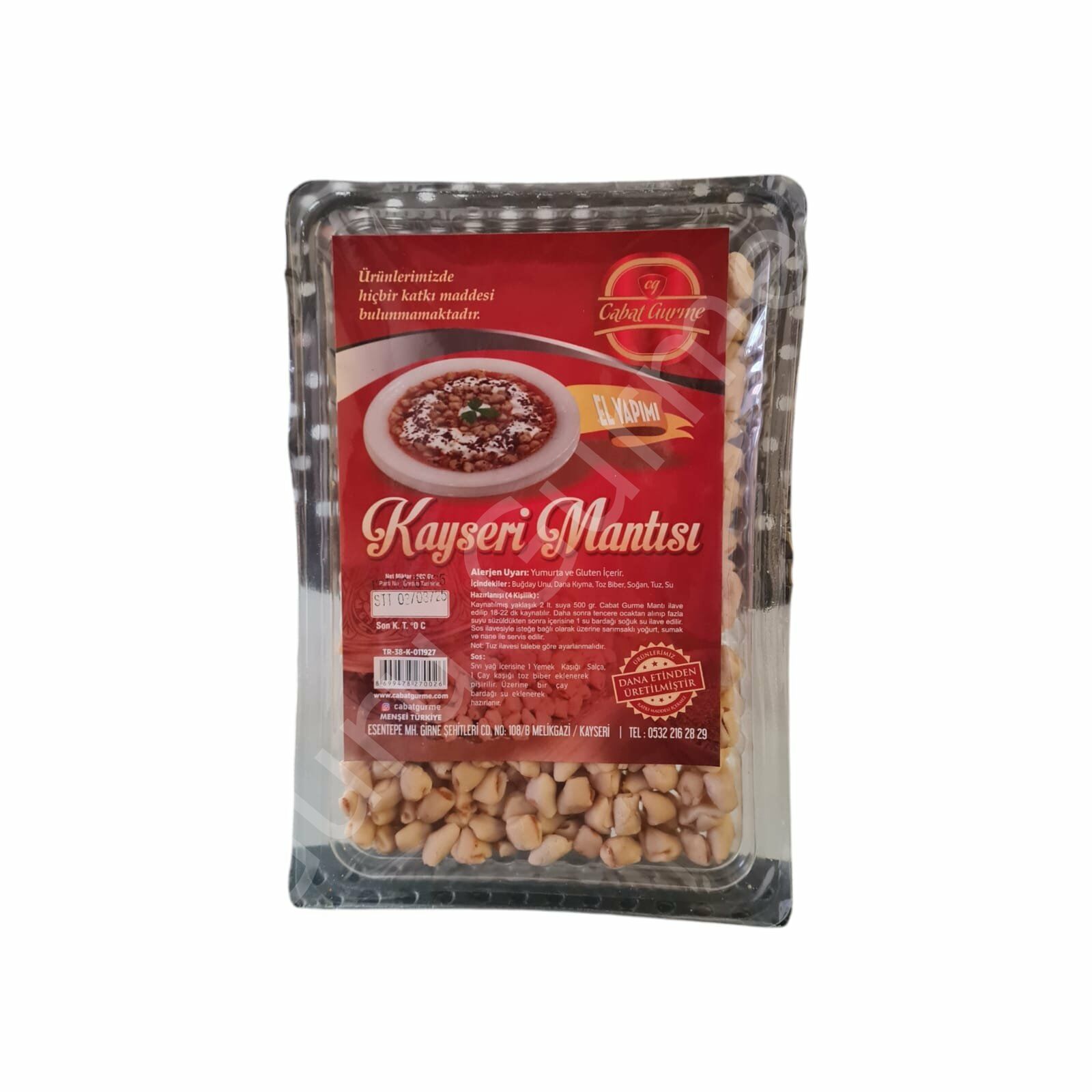 Cabat Gurme Kayseri El Mantısı 500 Gr